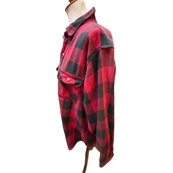 Field & Stream Vintage Button Down Red/Black Checkered Plaid Long Sleeve Flannel - Picture 5 of 14